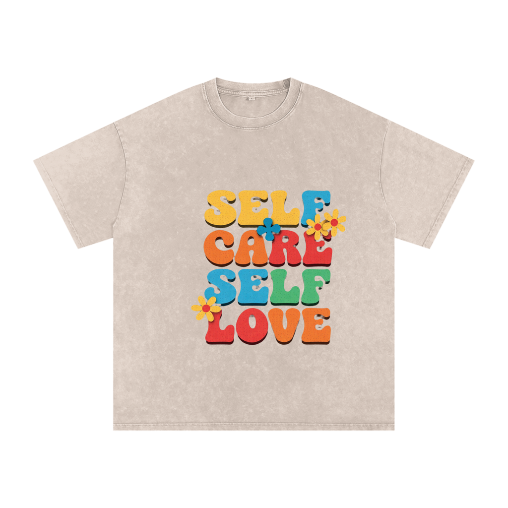 Snow Washed Oversized Cotton T-Shirt