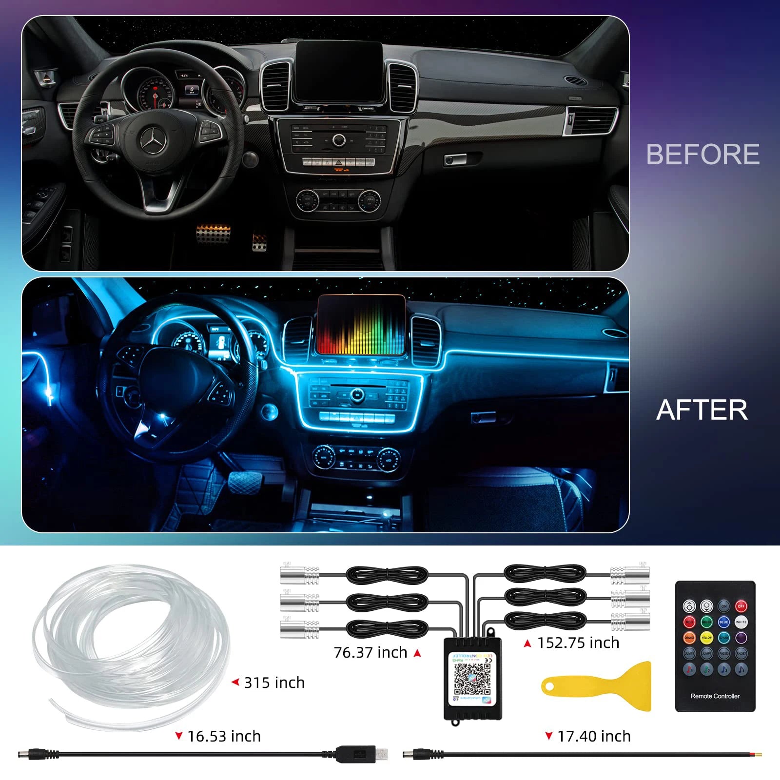 VibeDrive NeoGlow – RGB Ambient Light Kit for Car