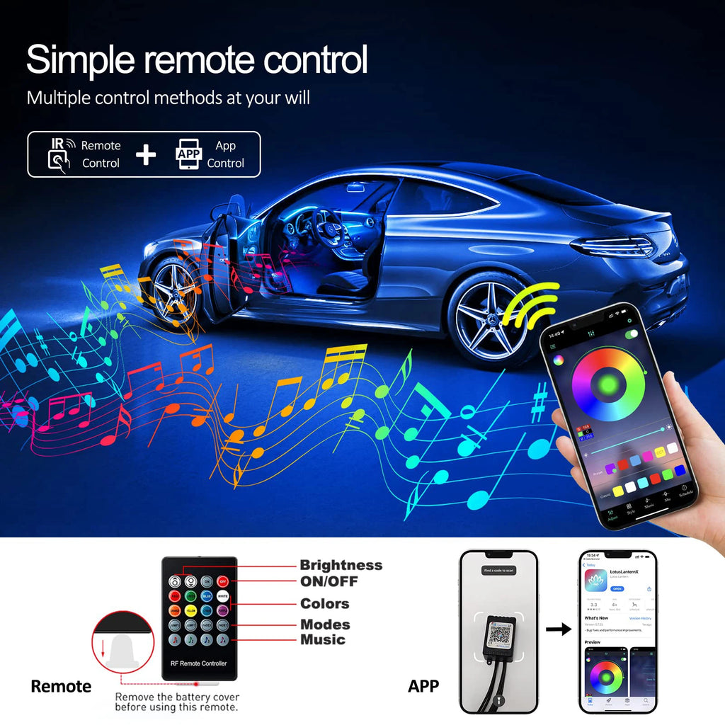 VibeDrive NeoGlow – RGB Ambient Light Kit for Car