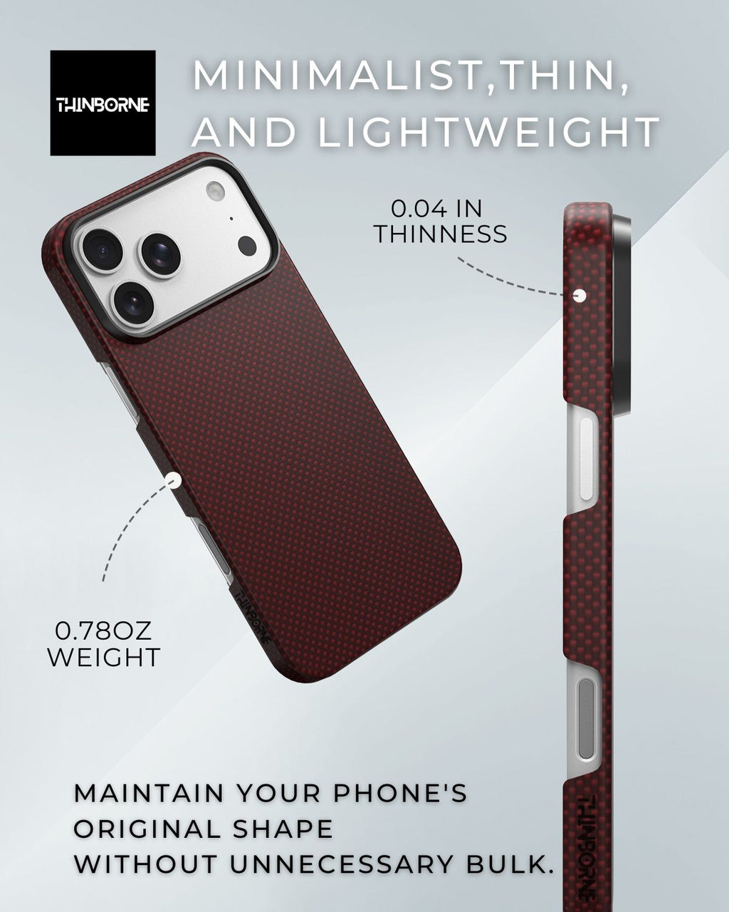 iPhone 17 Pro Case - Super Thin | Aramid Fiber | MagSafe - Crimson