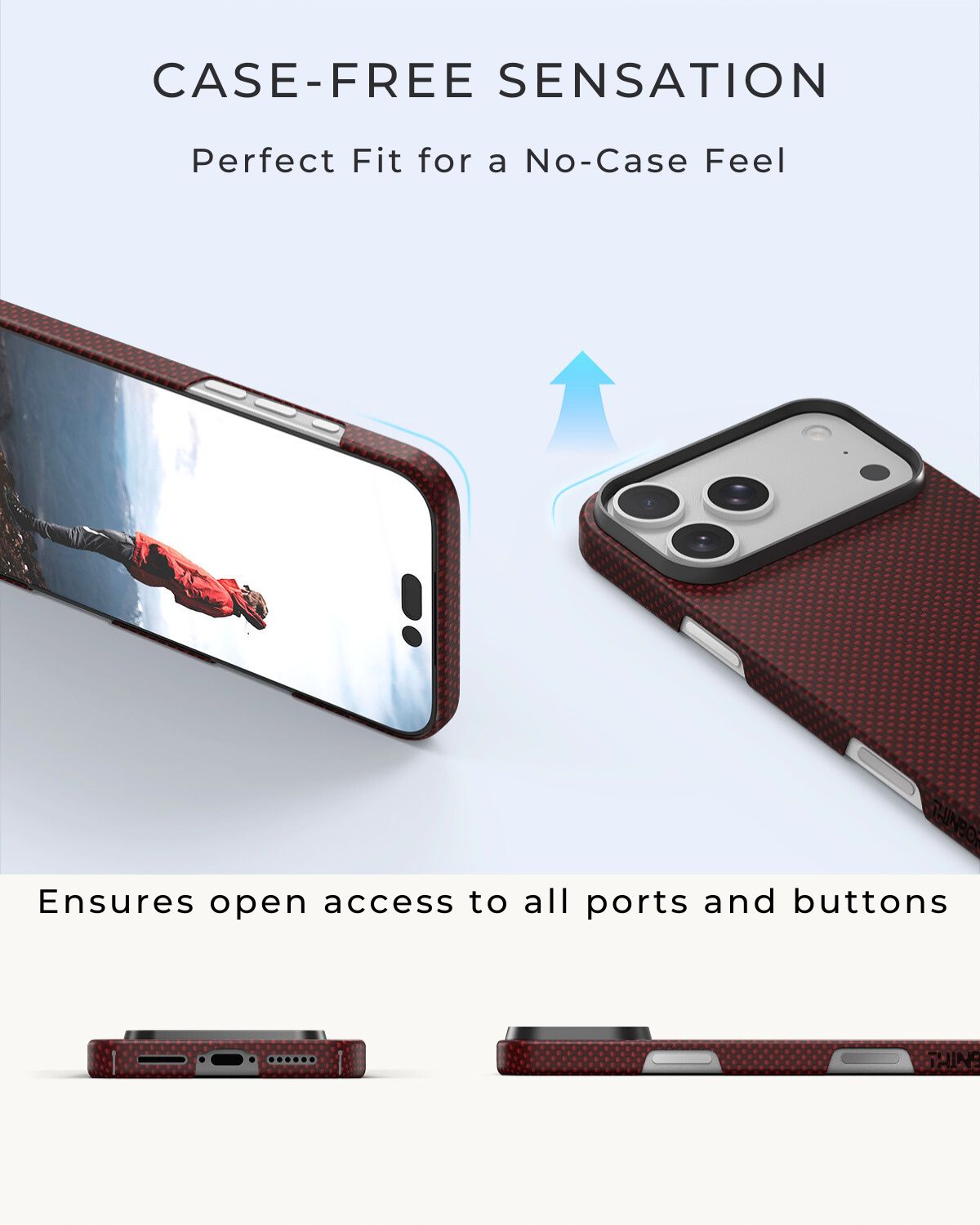 iPhone 17 Pro Max Case - Super Thin | Aramid Fiber | MagSafe - Crimson